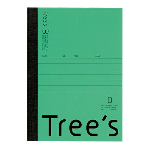 キョクトウアソシエイツ｜KYOKUTO Tree’s ノート 48枚 グリーン UTRBA6G [A6 /6mm(B罫) /横罫線]