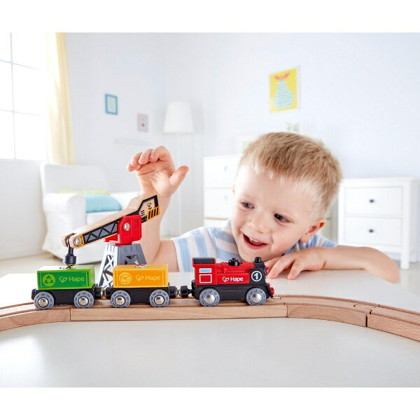 楽天ビック(ビックカメラ×楽天)のHAPE｜ハペ E3731 電池ではしる！かもつ列車レールセット｜アングル3
