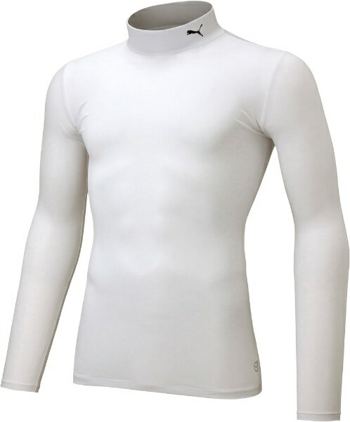 Long-Sleeved - プーマ｜PUMA メンズ コンプレッション モックネック 長袖シャツ プーマホワイト×プーマブラック 656331 [メンズ /XXLサイズ]【返品交換不可】