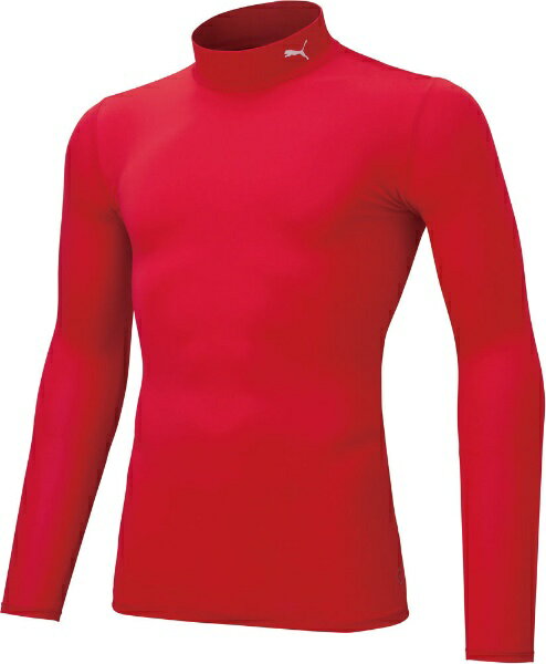 プーマ｜PUMA メンズ コンプレッション モックネック 長袖シャツ プーマレッド×プーマホワイト 656331 ..