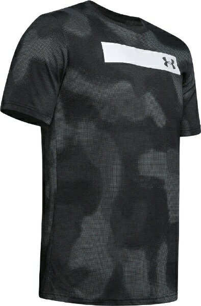 アンダーアーマー　UNDER　ARMOUR MDサイズ メンズ トレーニングTシャツ UA プリント バー ショートスリーブ(ピッチグレー×ブラック) 1344233