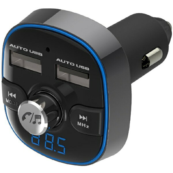 【お取り寄せ】エレコム Bluetooth FMトランスミッター 2.4A 2ポート LAT-FMBT03BK AV機器 カメラ