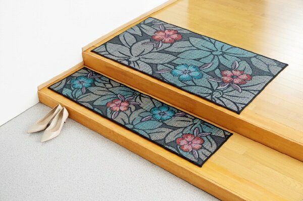 イケヒコ｜IKEHIKO い草玄関マット FなでしこBL 約60×90cm（裏:ウレタン） ブルー