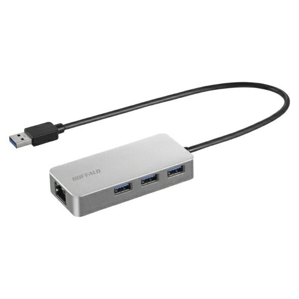 BUFFALO｜バッファロー LAN変換アダプタ USB-A オス→メス LAN /USB-Ax3 1Gbps対応 シルバー LUD-U3-AGHSV