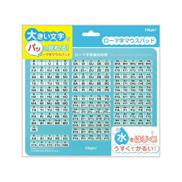 ナカバヤシ｜Nakabayashi マウスパッド ローマ字 ライトブルー MUP-928LBのサムネイル