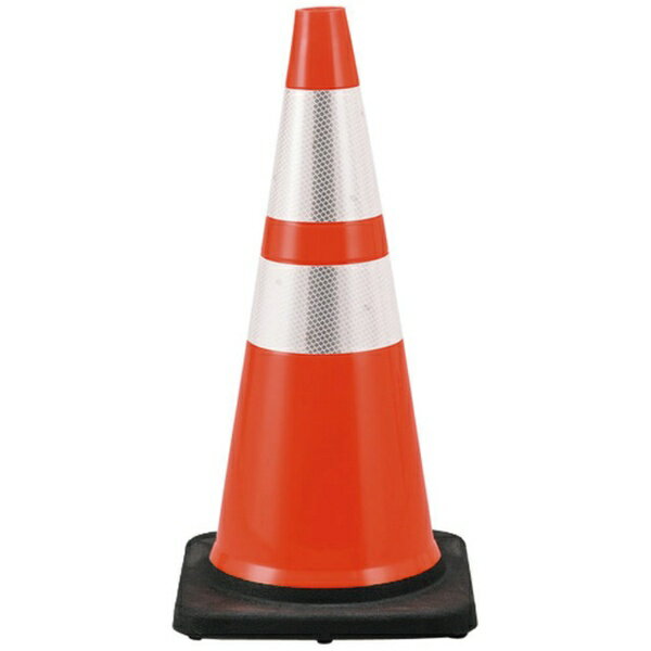 日本緑十字｜JAPAN GREEN CROSS 緑十字　カラーコーン　赤／白反射シート　高さ： 710mm　ベース： 360..