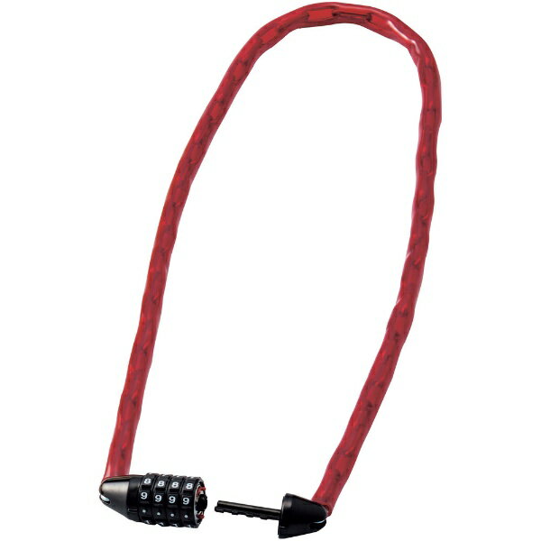 日本緑十字|JAPAN GREEN CROSS 緑十字 チェーンロック(ダイヤル錠タイプ) 赤 全長1000mm フリーダイヤル 195072