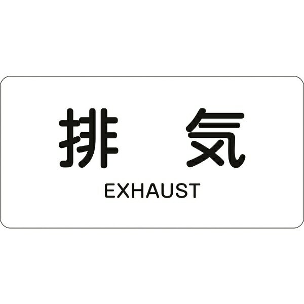 日本緑十字｜JAPAN GREEN CROSS 緑十字　配管識別ステッカー　排気　40×80mm　10枚組　アルミ　英文字入 382514
