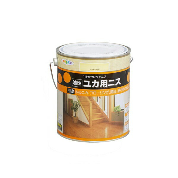 アサヒペン｜Asahipen アサヒペン 油性ユカ用ニス 1.8L ツヤ有り透明