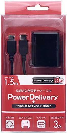 IY}bOSMA PDΉUSB-AC[d/3A/18W+Type-CType-CP[u1.5m ubN ACC-18C150K [USB Power DeliveryΉ /1|[g]