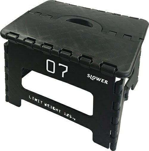 SLOWER 折りたたみ式 フォールディングステップ Tabac FOLDING STEP(320x250x220mm/ブラック) SLW-131