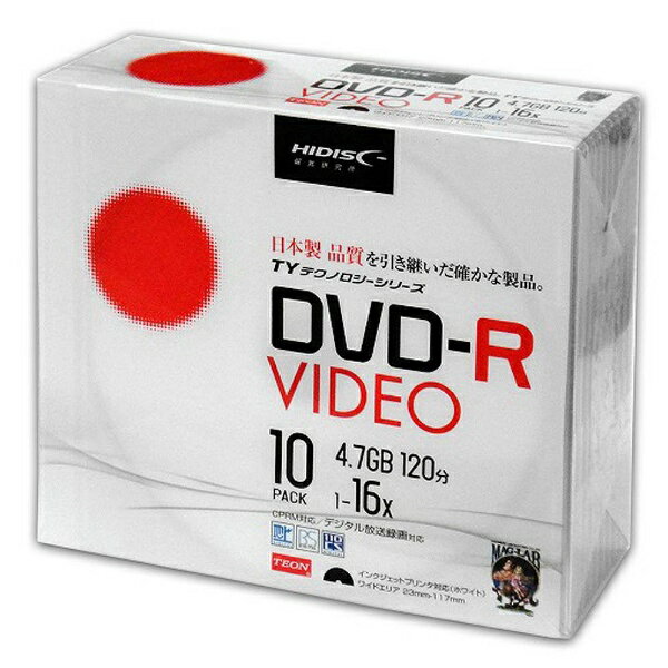 磁気研究所｜HIDISC ハイディスク 録画用DVD-R HIDISC TYDR12JCP10SC 