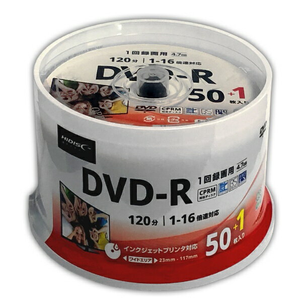 磁気研究所｜HIDISC ハイディスク 録画用DVD-R HIDISC HDDR12JCP51 50枚 /4.7GB