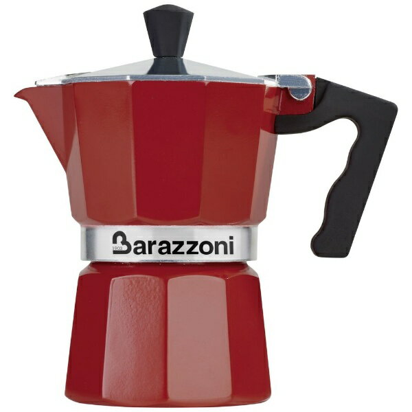 Barazzoni｜バラゾーニ 直火用 エスプレッソコーヒーメーカー3カップ LA CAFFETTIERA ALLUMINIO E COLORATA レッド 83000550330