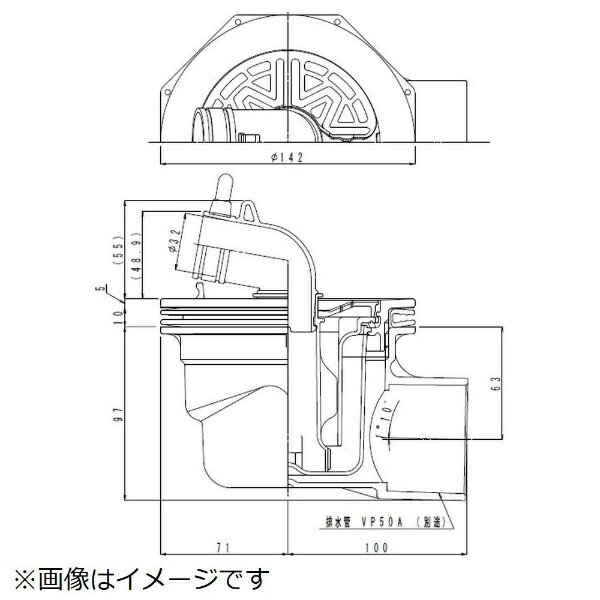 Panasonic｜パナソニック 洗濯機防水フロアー用トラップ　横抜きタイプ GB891[GB891] 【洗濯機】
