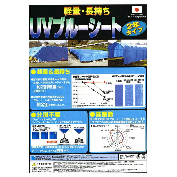 萩原工業｜HAGIHARA HAGIHARA UVブルーシート 2年タイプ HAGIHARA