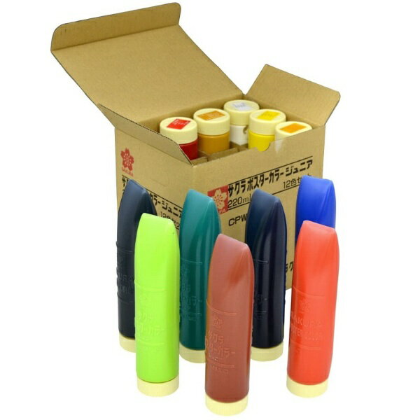 サクラクレパス｜SAKURA COLOR PRODUCT 絵具 220ml ポスターカラー ジュニア 12色セット CPW12