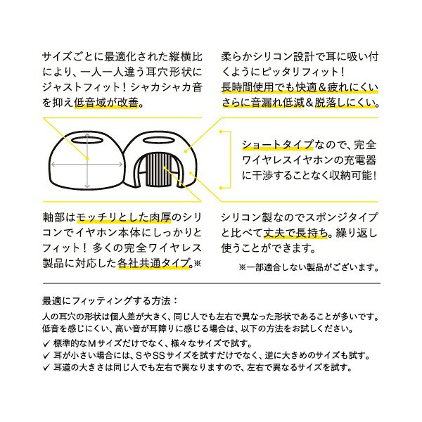 楽天ビック(ビックカメラ×楽天)のFINAL｜ファイナル イヤーピース S 2ペア TYPE E クリア FIWEPECLS｜アングル3