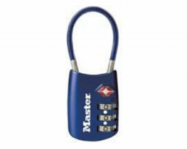 マスターロック｜Master Lock 4688JADBLU 可変式TSAロック ワイヤータイプ ブルー 00850114-001