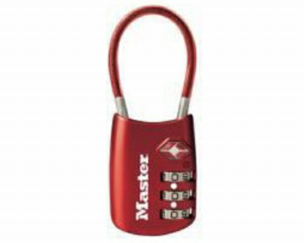 マスターロック｜Master Lock 4688JADRED 可変式TSAロック ワイヤータイプ レッド 00850115-001