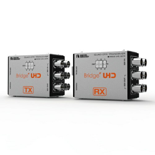 ADTECHNO｜エーディテクノ 4K UHD対応3G-SDI6系統伝送光延長器 送信機・受信機セット Bridge UHD シルバー UHD_QOTR [4K対応 /自動](2)