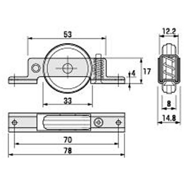 ハイロジック｜HILOGIK 17348 精密防音戸車B入調整式 NV33AB-Y 2個 00017348-001