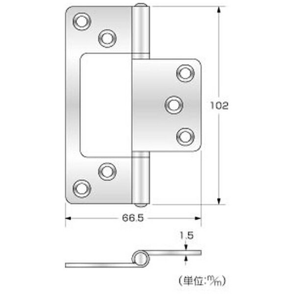 ハイロジック｜HILOGIK 17479 ステンフラッシュ蝶番102mm HL 2枚入 00017479-001