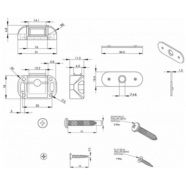 ハイロジック｜HILOGIK 17631 PCマグネットキャッチ（小）白 1個入 00017631-001