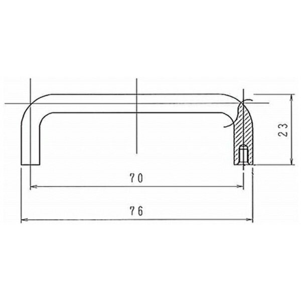 ハイロジック｜HILOGIK 17948 アルミ角形取手76mm P70 1個入 00017948-001