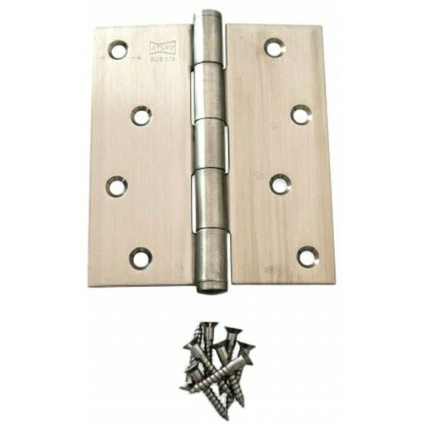 軸を脱着できる蝶番です。家具・タンスの蝶番（丁番）シリーズ家具・建具の開き扉用丁番。蝶番の開き角度が90度のときに軸を抜くことができます。サイズ： 102×89mm。カラー・仕上： ヘアライン。入数： 1。