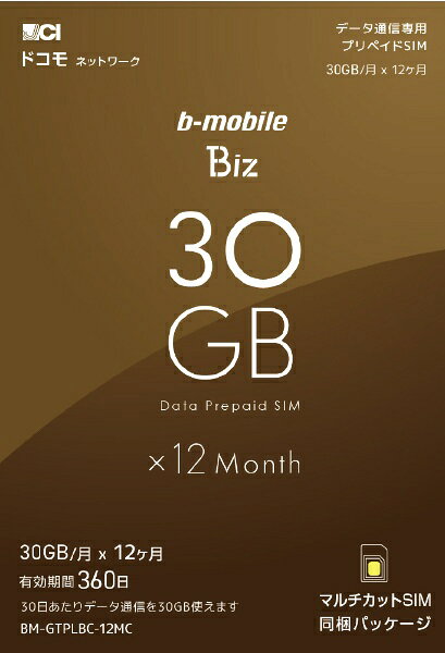 日本通信｜Japan Communications マルチカットSIM ドコモ回線「BMGTPLBC12MCb-mobile Biz SIMパッケージ （DC/マルチ）」 BM-GTPLBC-12MC [マルチSIM /SMS非対応]