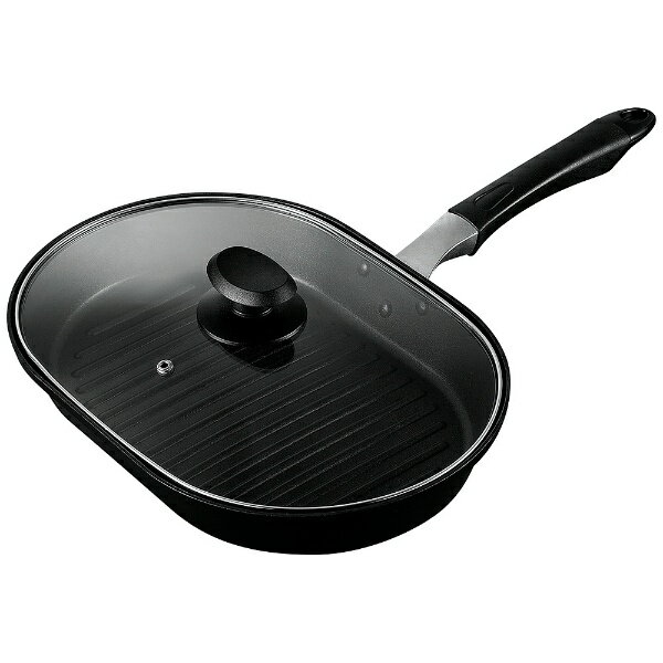 パール金属｜PEARL METAL グリルファン ふっ素加工IH対応ガラス蓋付ワイドパン HB-4539 [全長約44.5cm×..