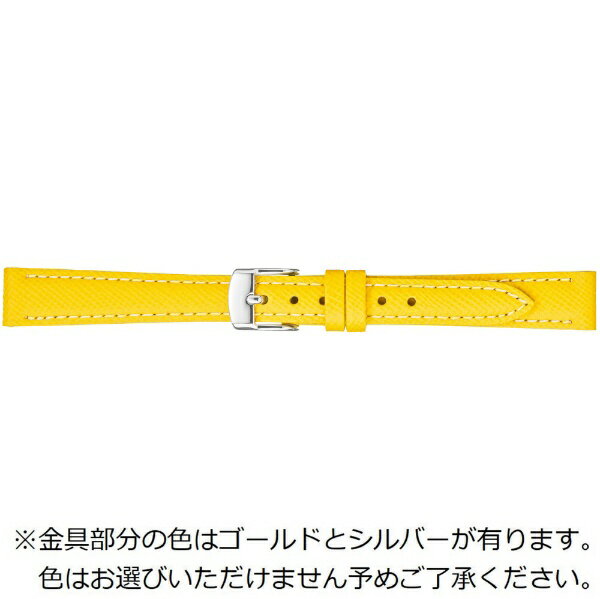 バンビ｜BAMBI 時計バンド 本革 エンボスレザー 白ステッチ かん幅10mm 美錠幅8mm【金具色指定不可】 イエロー BCA059YF