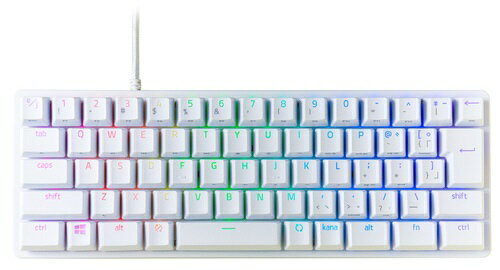 【エントリーで2倍pt(5/20まで)】 RAZER｜レイザー ゲーミングキーボード Huntsman Mini JP - Linear Optical Switch ホワイト RZ03-03391100-R3J1 有線 /USB