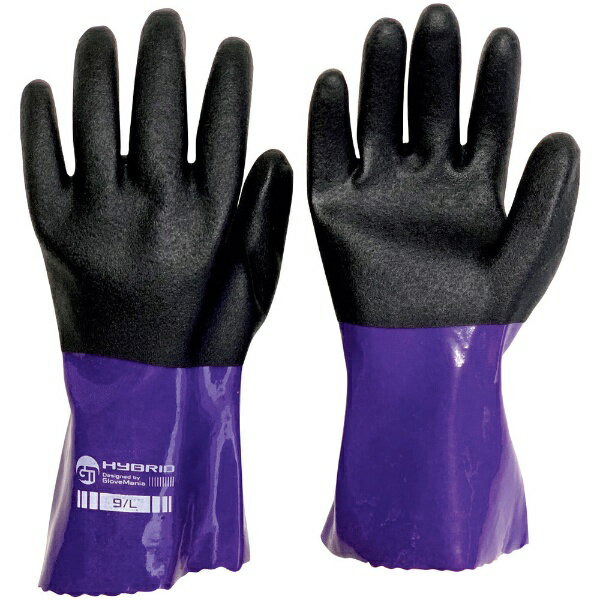 川西工業｜KAWANISHI INDUSTRY 塩化ビニール手袋 耐油ハイブリッドアルファー Lサイズ パープル 2314L