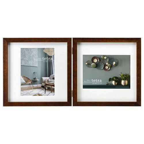 HAKUBA｜ハクバ SQ（スクウェア）木製額 「tetra（テトラ）」 2Lサイズ 2面 ブラウン FSQTT-BR2L2