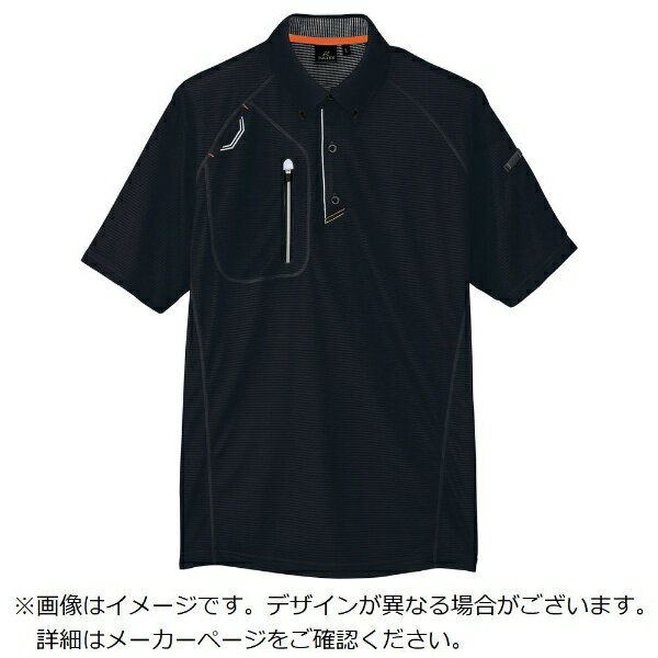 Work Clothes - アイトス｜AITOZ アイトス　半袖ボタンダウンポロシャツ（男女兼用）　ブラック　3L 10605-010-3L