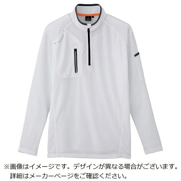 Work Clothes - アイトス｜AITOZ アイトス　長袖ハーフZIPシャツ（男女兼用）　ホワイト　M 10606-001-M