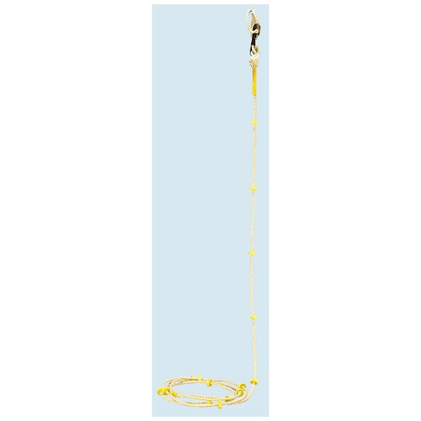 ●もしもの時に…。避難用ロープ。●サイズ： 有効長さ　5m●重量： 約1.3kg●材質： ロープ　12mm径リキロンロープ（ワイヤ芯入）/すべり止め　耐衝撃性PP