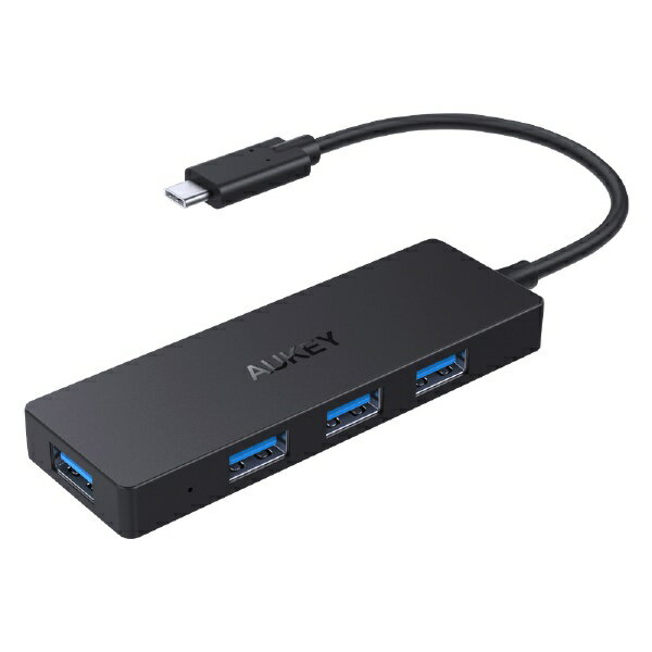 AUKEY｜オーキー CB-C64-BK USB-C → USB-A 変換ハブ ブラック [バスパワー /4ポート /USB 3.1 Gen1対応]