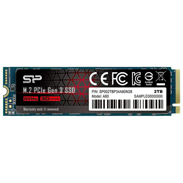 SILICONPOWERåꥳѥ SP002TBP34A80M28 ¢SSD PCI-E Gen3 ³ [2TB /M.2]