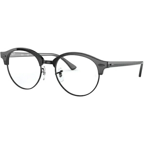 レイバン｜RayBan CLUBROUND メガネフレーム RX4246V 8049 49mm（リンクルドブラックオンブラック）