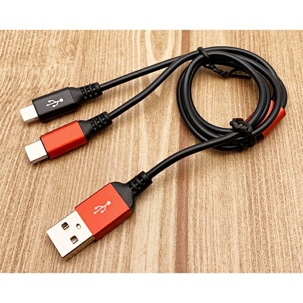 オズマ｜OSMA ［Type-C/microUSB］　2WAY充電専用ケーブル/50cm レッド UC-MC05RD