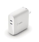 【エントリーで2倍pt(4/21まで)】 BELKIN｜ベルキン BOOST↑CHARGE PRO 68W USB-C PD GaN USB充電器（18W USB-C + 45-60W USB-C） ホワイト WCH003DQWH [USB Power Delivery対応 /2ポート /GaN(窒化ガリウム) 採用]