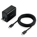 エレコム｜ELECOM AC - USB充電器 ＋USB-C⇔USB-Cケーブル ノートPC タブレット対応 65W 1ポート：USB-C /USB Power Delivery対応 ブラック ACDC-PD1265BK