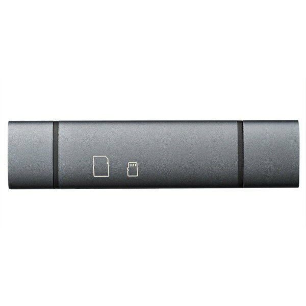 ナカバヤシ｜Nakabayashi USB2.0 Type-C&Aアルミカードリーダー グレー [USB2.0 /スマホ・タブレット対応]