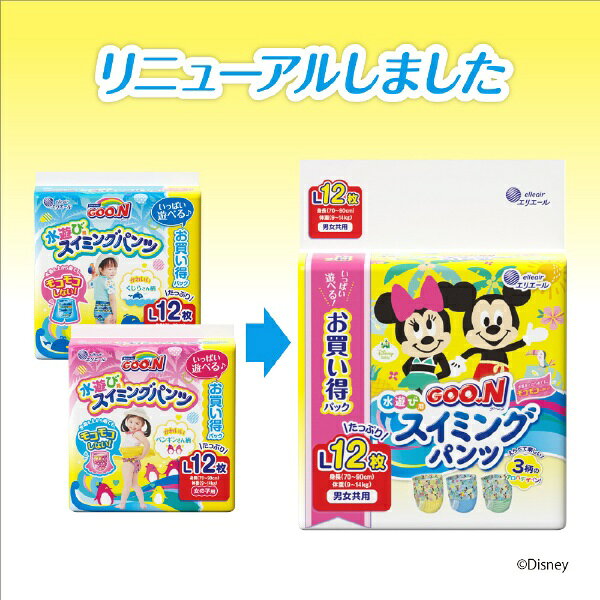 楽天ビック(ビックカメラ×楽天)の大王製紙｜Daio Paper GOON(グーン)スイミングパンツ Lサイズ 男女共用 12枚｜アングル2