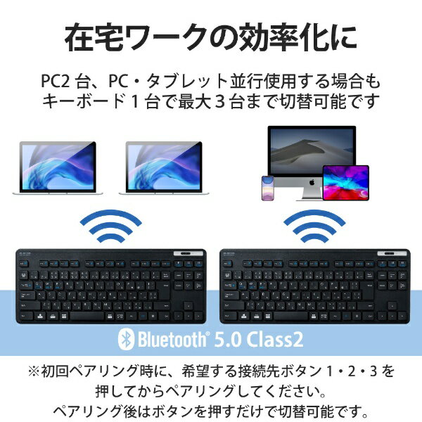 ELECOM�å��쥳�� �����ܡ��� ����(Android/iPadOS/iOS/Mac/Windows11�б�) �֥�å� TK-FBM119KBK [�磻��쥹 /Bluetooth]