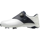 mizuno|ミズノ 25.5cm メンズ ゴルフシューズ ワイドスタイル003ボア(/ホワイト×ネイビー/シューズ幅:4+1E(F相当の方向け))51GQ20...