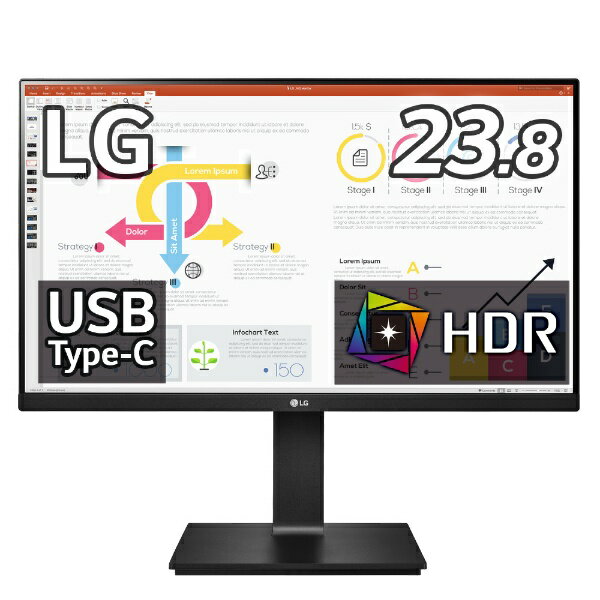 LG｜エルジー USB-C接続 PCモニター 24QP750-B 23.8型 /WQHD(2560×1440） /ワイド